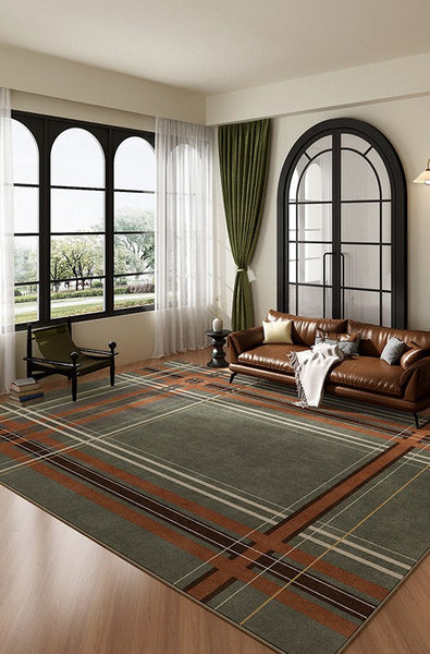 Unique Modern Rugs for Bedroom, Mid Century Modern Rugs, Colorful Geometric Rugs for Dining Room, Colorful Absract Rugs for Living Room-Art Painting Canvas