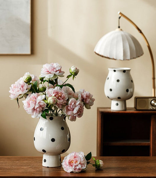 Ceramic Bud Vases, Small Flower Vases on Table, Handmade Water Holding Flower Vase, Modern Porcelain Flower Vases-Art Painting Canvas