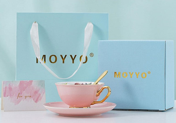 Elegant Ceramic Coffee Cups, Beautiful British Tea Cups, Unique Afternoon Tea Cups and Saucers in Gift Box, Royal Bone China Porcelain Tea Cup Set-Art Painting Canvas