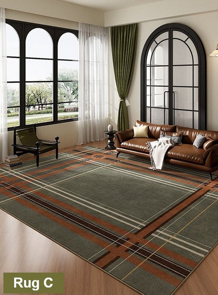 Mid Century Modern Rugs, Colorful Geometric Rugs for Dining Room, Minimalist Modern Rugs for Bedroom, Colorful Absract Rugs for Living Room-Art Painting Canvas
