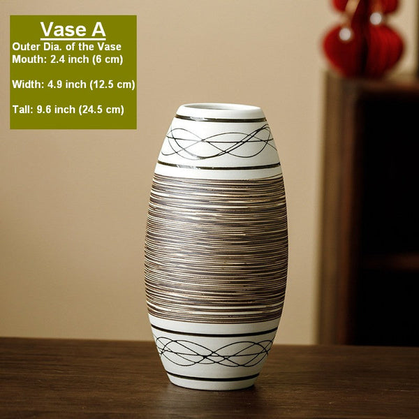 Large Flower Vase on Table, Modern Bouquet Flower Vases, Centerpiece on Dining Table, Handmade Pottery Flower Vases Urn, Water Holding Flower Vases-Art Painting Canvas