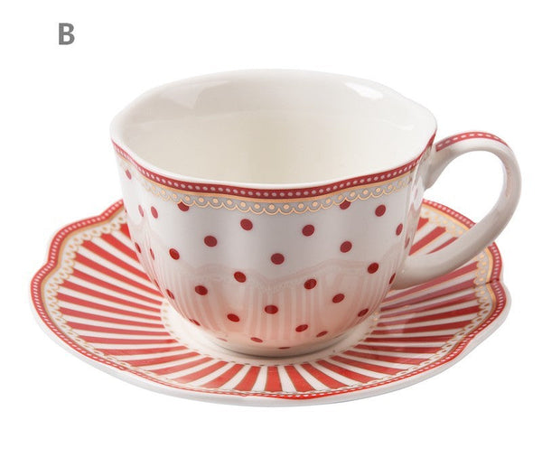 Creative Porcelain Tea Cup Saucer Set, Elegant Modern Ceramic Coffee Cups, Unique Porcelain Cup and Saucer, Afternoon British Tea Cups-Art Painting Canvas