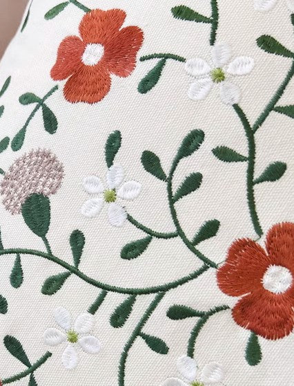 Bird Spring Flower Decorative Throw Pillows, Farmhouse Sofa Decorative Pillows, Embroider Flower Cotton Pillow Covers, Flower Decorative Throw Pillows for Couch-Art Painting Canvas
