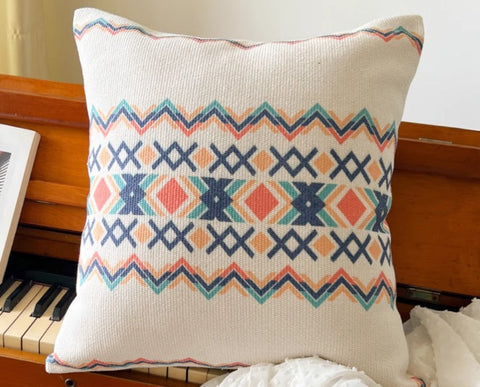 Decorative Throw Pillows for Dining Room, Oriental Square Pillows for Couch, Geometric Modern Pillow Covers, Bohemian Decorative Sofa Pillows-Art Painting Canvas