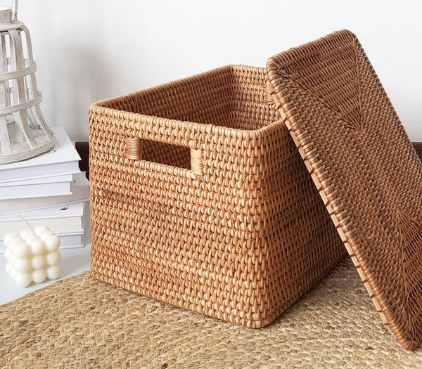 Storage Basket for Shelves, Large Rectangular Storage Basket, Storage Baskets for Kitchen, Woven Storage Basket for Living Room-Art Painting Canvas