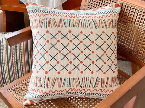Geometric Modern Pillow Covers, Oriental Square Pillows for Couch, Decorative Throw Pillows for Dining Room, Bohemian Decorative Sofa Pillows-Art Painting Canvas