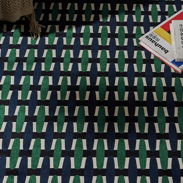 Abstract Contemporary Round Rugs under Chairs, Mid Century Circular Rugs for Bedroom, Modern Rugs for Dining Room, Geometric Modern Rugs for Living Room