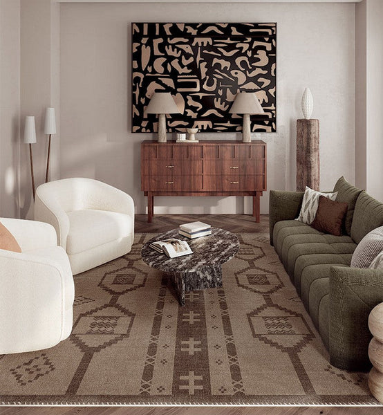 Large Contemporary Area Rugs for Dining Room, Modern Rugs for Living Room, Mid Century Area Rugs for Bedroom-Art Painting Canvas