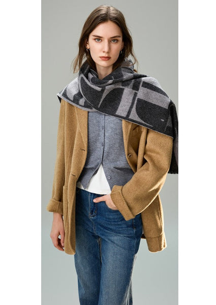 Soft Cashmere Scarf for Women, Casual Scarf for Women, Modern Wool Scarf for Women, Fashion Designer Scarf, Cold Weather Scarf, Winter Scarf-Art Painting Canvas