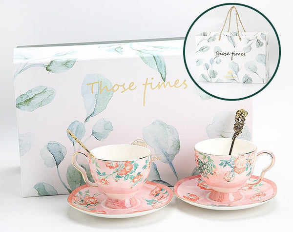 British Tea Cup Set, Afternoon Tea Cup with Saucer Set, Porcelain Tea cups, Elegant Coffee Cup, Porcelain Coffee Cups, Coffee Cup in Gift Box, Vintage Tea Cup Set-Art Painting Canvas