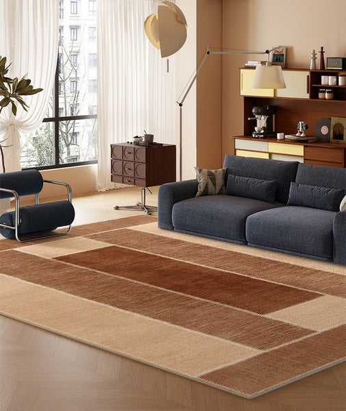 Abstract Modern Carpets for Living Room, Modern Rugs for Dining Room, Contemporary Rugs for Bedroom, Mid Century Modern Rugs Next to Bed-Art Painting Canvas