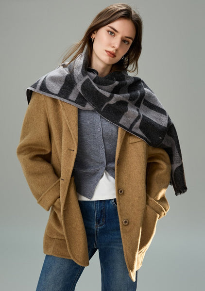 Soft Cashmere Scarf for Women, Casual Scarf for Women, Modern Wool Scarf for Women, Fashion Designer Scarf, Cold Weather Scarf, Winter Scarf-Art Painting Canvas