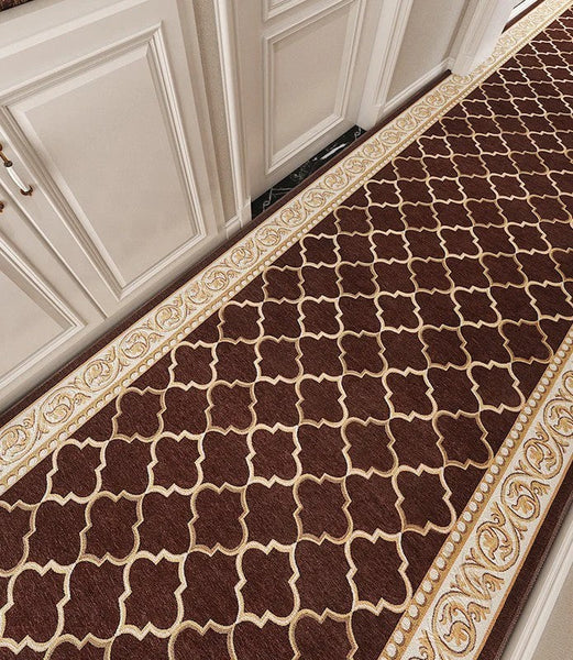 Modern Extra Long Hallway Runners, Stain-resistant Non Slip Kitchen Runner Rugs, Easy Care Entryway Brown Runner Rugs, Long Narrow Runner Rugs, Entrance Hallway Runners, Hallway Runners-Art Painting Canvas