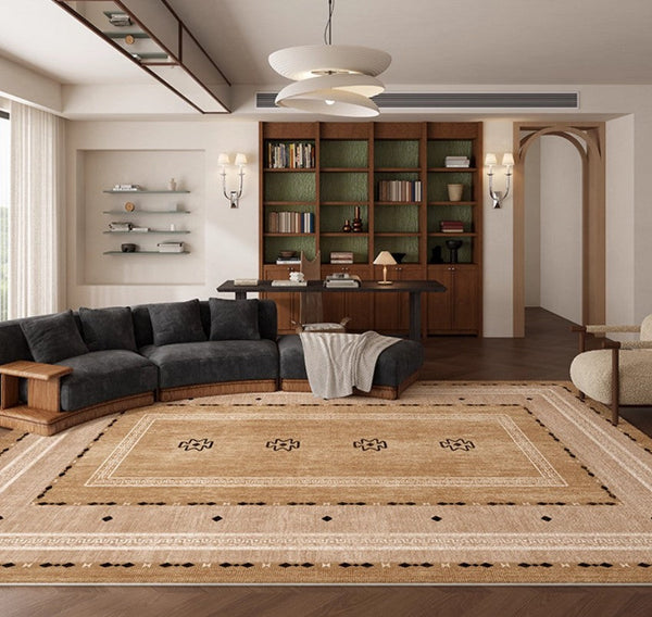 Contemporary Rugs for Bedroom, Mid Century Modern Rugs Next to Bed, Abstract Modern Carpets for Living Room, Modern Rugs for Dining Room-Art Painting Canvas