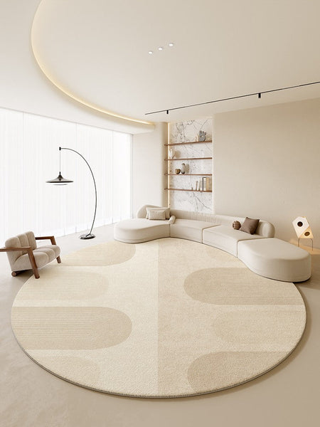 Bathroom Modern Round Rugs, Circular Modern Rugs under Coffee Table, Round Contemporary Modern Rugs for Bedroom, Round Modern Rugs in Living Room-Art Painting Canvas