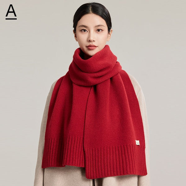 Casual Scarf for Women, Cold Weather Scarf, Fashion Designer Scarf, Red Winter Scarf, Modern Wool Scarf for Women, Soft Cashmere Scarf for Women-Art Painting Canvas