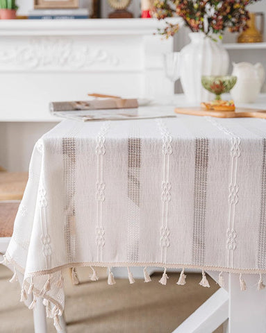 Country Farmhouse Tablecloth, Rustic Table Covers for Kitchen, Linen Rectangular Tablecloth for Oval Table, Large Rectangle Tablecloth for Dining Room Table-Art Painting Canvas