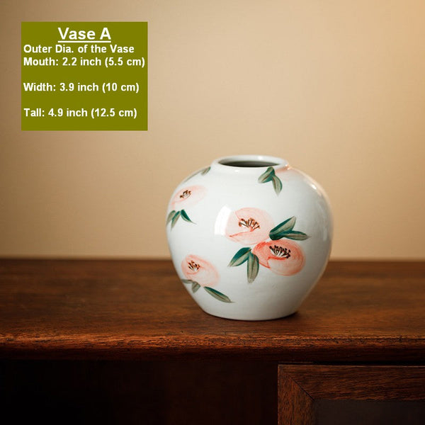 Porcelain Flower Vases, Handmade Water Holding Flower Vases, Modern Flower Vase Centerpiece on Table, Ceramic Bouquet Vases-Art Painting Canvas