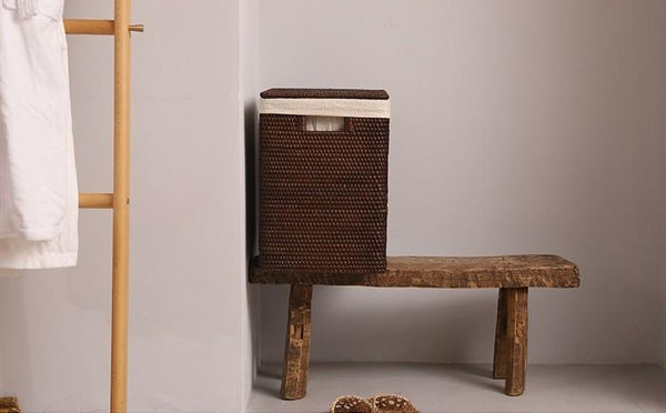 Storage Baskets for Bathroom, Rectangular Storage Baskets, Large Brown Rattan Storage Baskets, Storage Basket with Lid, Storage Baskets for Clothes-Art Painting Canvas