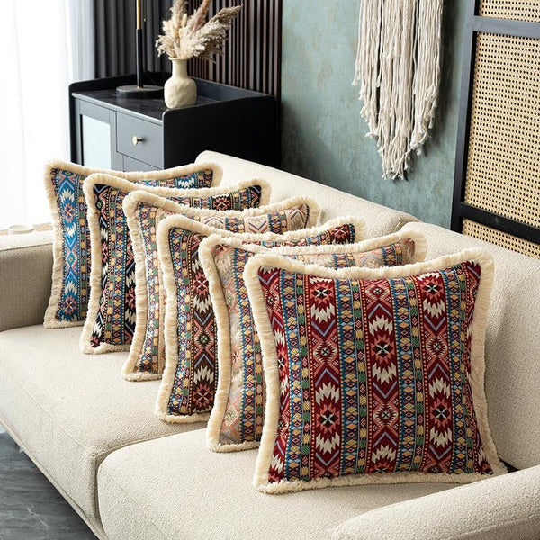 Decorative Throw Pillows for Bedroom, Bohemian Decorative Sofa Pillows for Living Room, Extra Large Modern Geometric Pillows, Oriental Throw Pillow for Couch-Art Painting Canvas