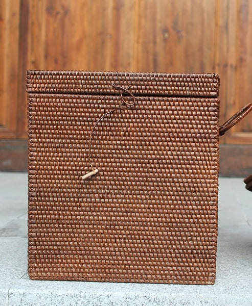 Storage Baskets for Bathroom, Rectangular Storage Baskets, Large Brown Rattan Storage Baskets, Storage Basket with Lid, Storage Baskets for Clothes-Art Painting Canvas