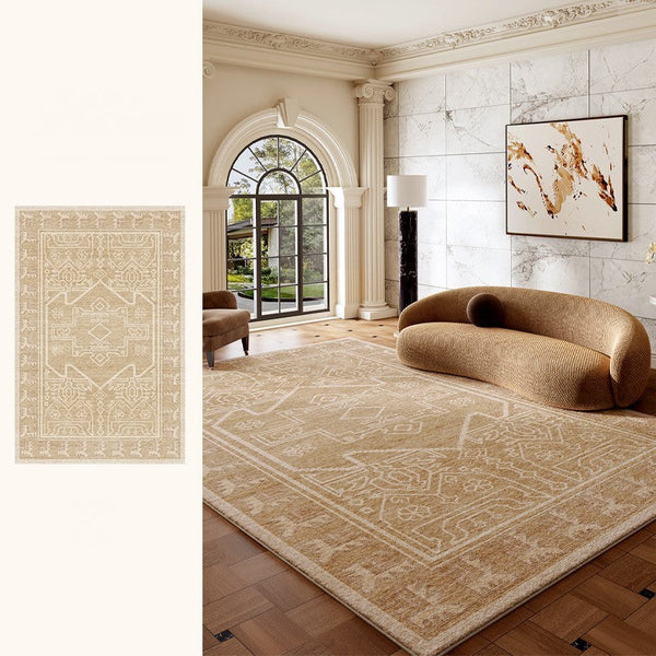 Large Modern Rugs under Dining Room Table, Contemporary Abstract Rugs Next to Bed, Geometric Modern Carpets for Office, Vintage Soft Turkish Rug for Living Room-Art Painting Canvas