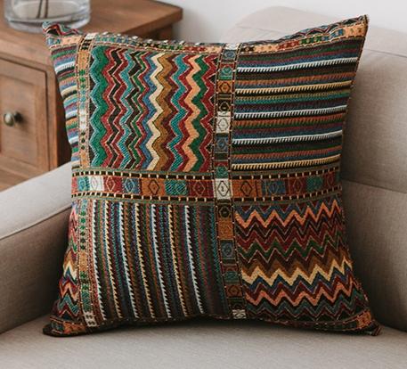 Geometric Pattern Chenille Throw Pillow for Couch, Bohemian Decorative Sofa Pillows, Decorative Throw Pillows for Living Room-Art Painting Canvas