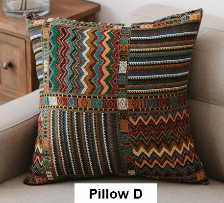 Geometric Pattern Chenille Throw Pillow for Couch, Bohemian Decorative Sofa Pillows, Decorative Throw Pillows for Living Room-Art Painting Canvas