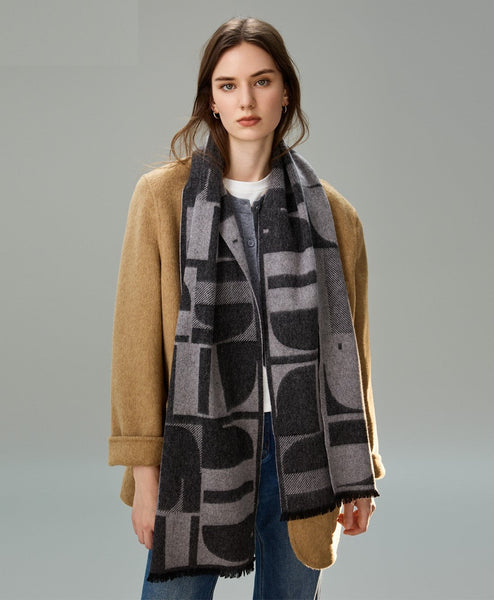 Soft Cashmere Scarf for Women, Casual Scarf for Women, Modern Wool Scarf for Women, Fashion Designer Scarf, Cold Weather Scarf, Winter Scarf-Art Painting Canvas