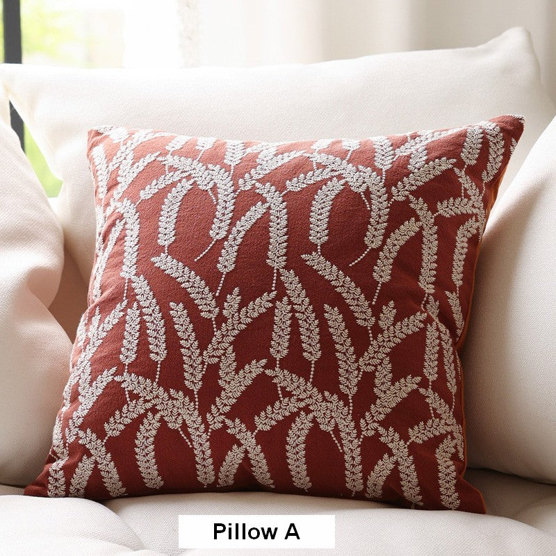 Decorative Pillows for Couch, Farmhouse Sofa Decorative Pillows, Wheat Stalk Pumpkin Decorative Throw Pillows, Embroider Cotton Pillow Covers-Art Painting Canvas