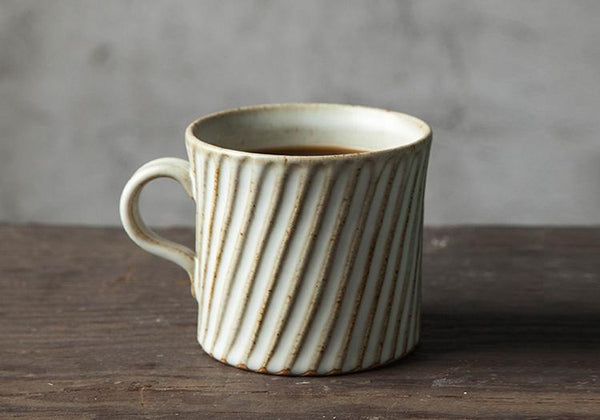 Large Capacity Coffee Cup, Pottery Tea Cup, Handmade Pottery Coffee Cup, Cappuccino Coffee Mug-Art Painting Canvas
