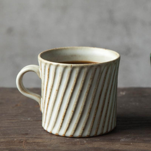 Handmade Pottery Coffee Cup, Cappuccino Coffee Mug, Large Capacity Coffee Cup, Pottery Tea Cup-Art Painting Canvas