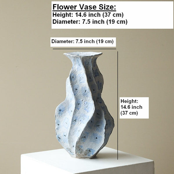 Centerpiece Ceramic Bouquet Vases, Elegant Handmade Modern Flower Vase, Porcelain Vases for Modern Home Decor, Contemporary Vases on Dining Table-Art Painting Canvas