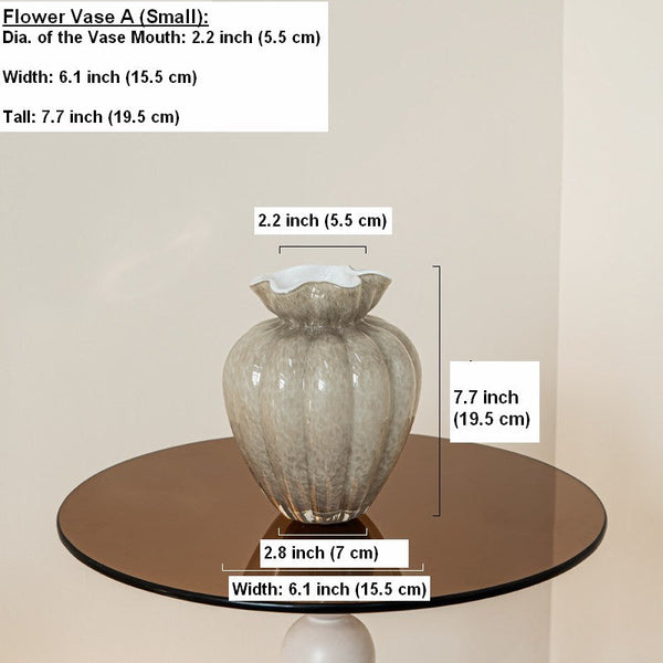 Handmade Liuli Vases, Color Glaze Vase, Contemporary Vases for Modern Home Decor, Glass Bud Vases, Centerpiece Vases on Table-Art Painting Canvas