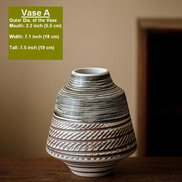 Modern Bouquet Flower Vases, Centerpiece on Dining Table, Handmade Pottery Flower Vases Urn, Water Holding Flower Vases, Large Flower Vase on Table-Art Painting Canvas