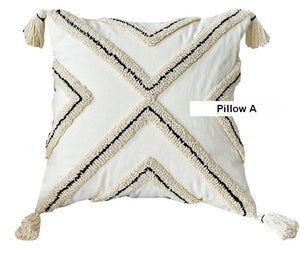 Beige Decorative Throw Pillows, Geometric Square Modern Throw Pillows for Couch, Contemporary Throw Pillow for Interior Design-Art Painting Canvas