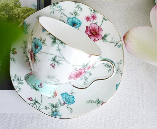 Vintage Tea Cup Set, British Tea Cup with Saucer, Coffee Cup in Gift Box, Porcelain Tea cups, Elegant Coffee Cup, Porcelain Coffee Cups, Afternoon Tea Cup with Saucer Set-Art Painting Canvas