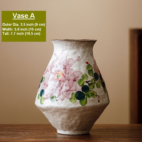 Flower Vases on Table, Handmade Water Holding Flower Vases, Centerpiece on Dining Table, Modern Porcelain Flower Vases, Ceramic Bouquet Vases-Art Painting Canvas