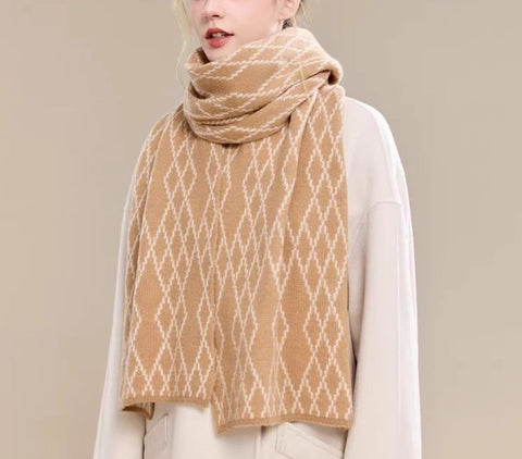 Winter Wool Scarf, Soft Cashmere Scarf for Women, Elegant Wool Scarves, Warm Winter Scarf, Cold Weather Scarf, Fashion Scarf, Christmas Gifts for Her, Holiday Scarf-Art Painting Canvas