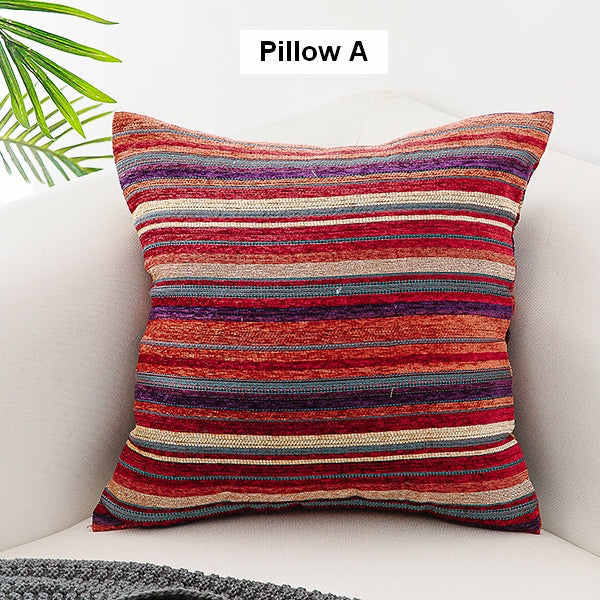 Unique Bohemian Decorative Sofa Pillows, Extra Large Geometric Pattern Chenille Throw Pillows, Oriental Throw Pillow for Couch-Art Painting Canvas