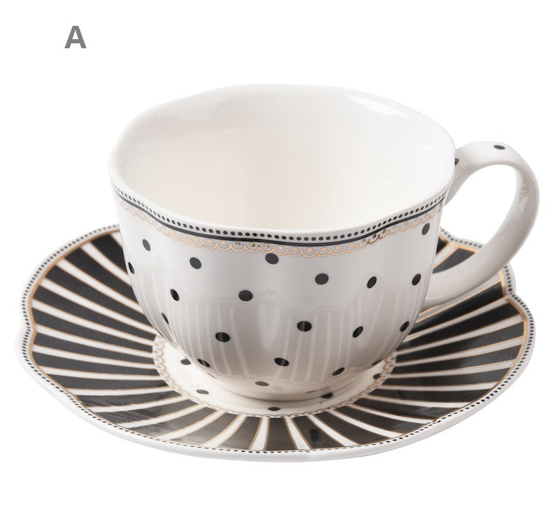 Unique Porcelain Cup and Saucer, Afternoon British Tea Cups, Creative Bone China Porcelain Tea Cup Set, Elegant Modern Ceramic Coffee Cups-Art Painting Canvas
