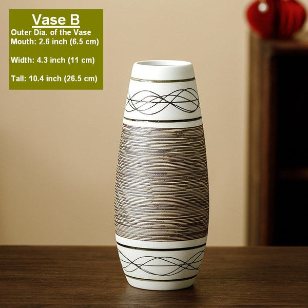 Large Flower Vase on Table, Modern Bouquet Flower Vases, Centerpiece on Dining Table, Handmade Pottery Flower Vases Urn, Water Holding Flower Vases-Art Painting Canvas