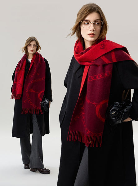 Modern Wool Scarf, Warm Winter Scarf, Holiday Women Scarf, Christmas Gifts for Her, Cold Weather Scarf, Fashion Scarf, Soft Cashmere Scarf for Girls, Elegant Designer Scarf-Art Painting Canvas