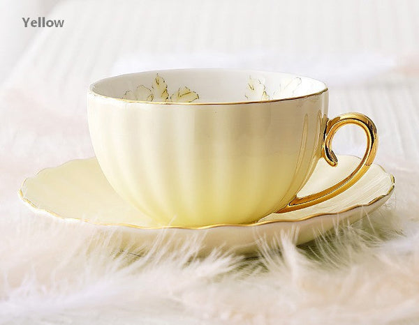 Beautiful British Tea Cups, Unique Traditional Afternoon Tea Cup and Saucer, Elegant Ceramic Coffee Cups, Royal Porcelain Tea Cup Set-Art Painting Canvas