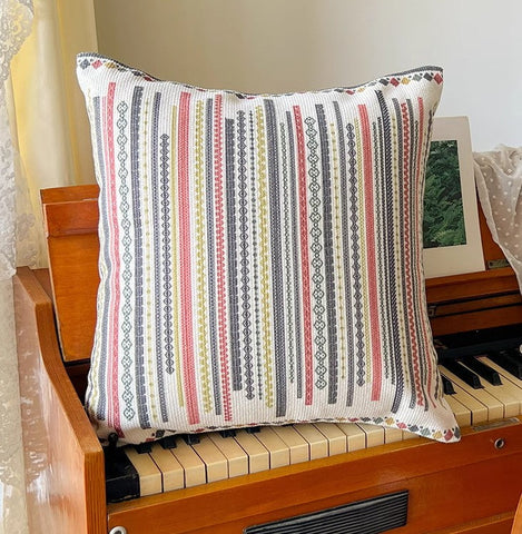 Decorative Throw Pillows for Dining Room, Bohemian Decorative Sofa Pillows, Geometric Modern Pillow Covers, Oriental Square Pillows for Couch-Art Painting Canvas