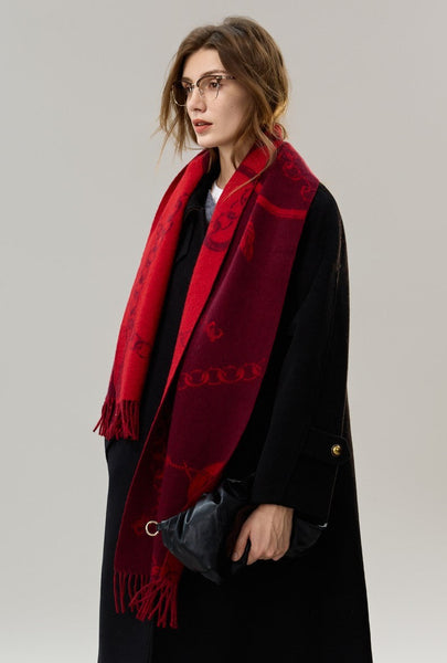 Modern Wool Scarf, Warm Winter Scarf, Holiday Women Scarf, Christmas Gifts for Her, Cold Weather Scarf, Fashion Scarf, Soft Cashmere Scarf for Girls, Elegant Designer Scarf-Art Painting Canvas