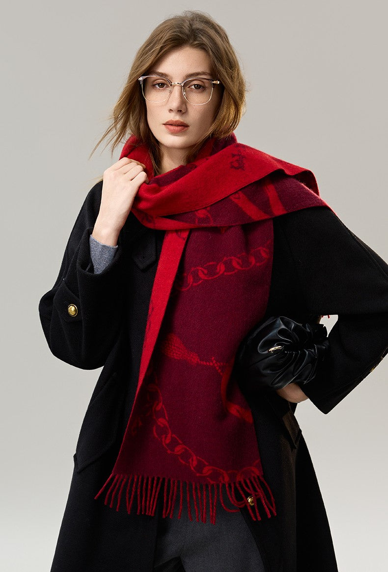 Modern Wool Scarf, Warm Winter Scarf, Holiday Women Scarf, Christmas Gifts for Her, Cold Weather Scarf, Fashion Scarf, Soft Cashmere Scarf for Girls, Elegant Designer Scarf-Art Painting Canvas