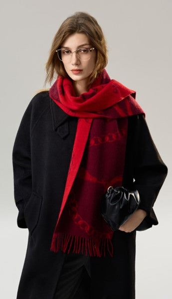 Modern Wool Scarf, Warm Winter Scarf, Holiday Women Scarf, Christmas Gifts for Her, Cold Weather Scarf, Fashion Scarf, Soft Cashmere Scarf for Girls, Elegant Designer Scarf-Art Painting Canvas