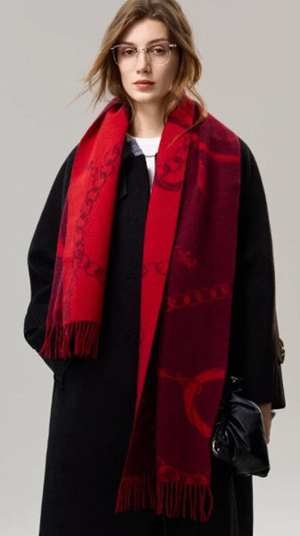 Modern Wool Scarf, Warm Winter Scarf, Holiday Women Scarf, Christmas Gifts for Her, Cold Weather Scarf, Fashion Scarf, Soft Cashmere Scarf for Girls, Elegant Designer Scarf-Art Painting Canvas