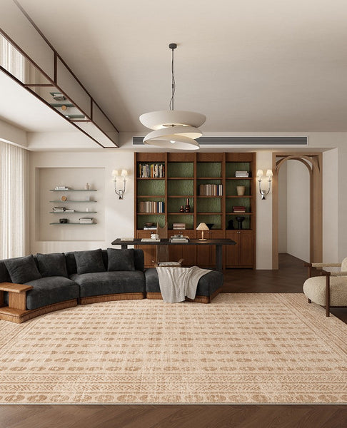 Mid Century Modern Rugs Next to Bed, Contemporary Rugs for Bedroom, Abstract Modern Carpets for Living Room, Modern Rugs for Dining Room-Art Painting Canvas